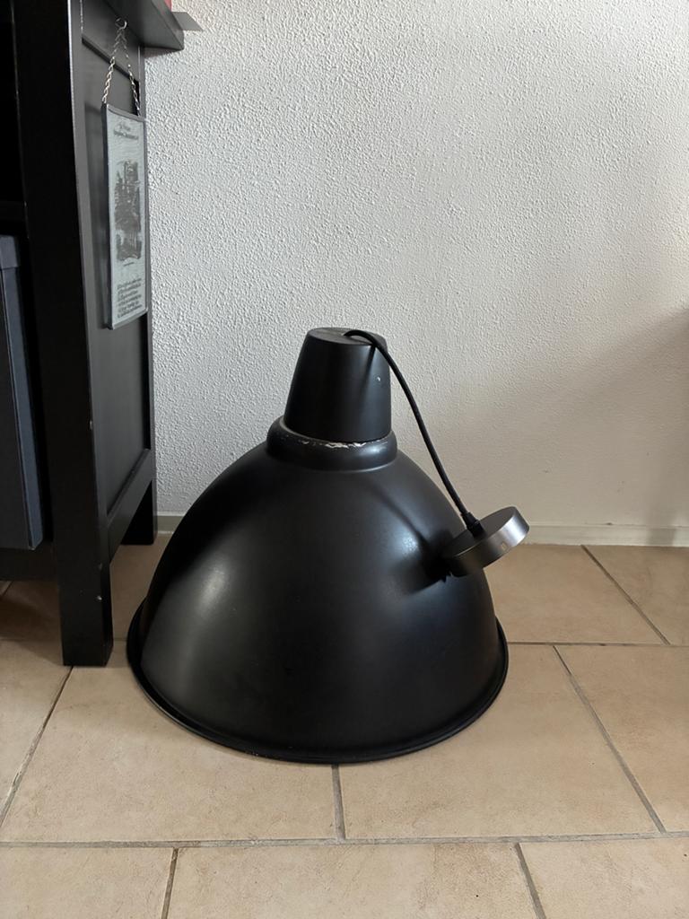 Zwarte hanglamp, 50 cm, industrieel, Ophalen, Gebruikt, Metaal, 50 tot 75 cm