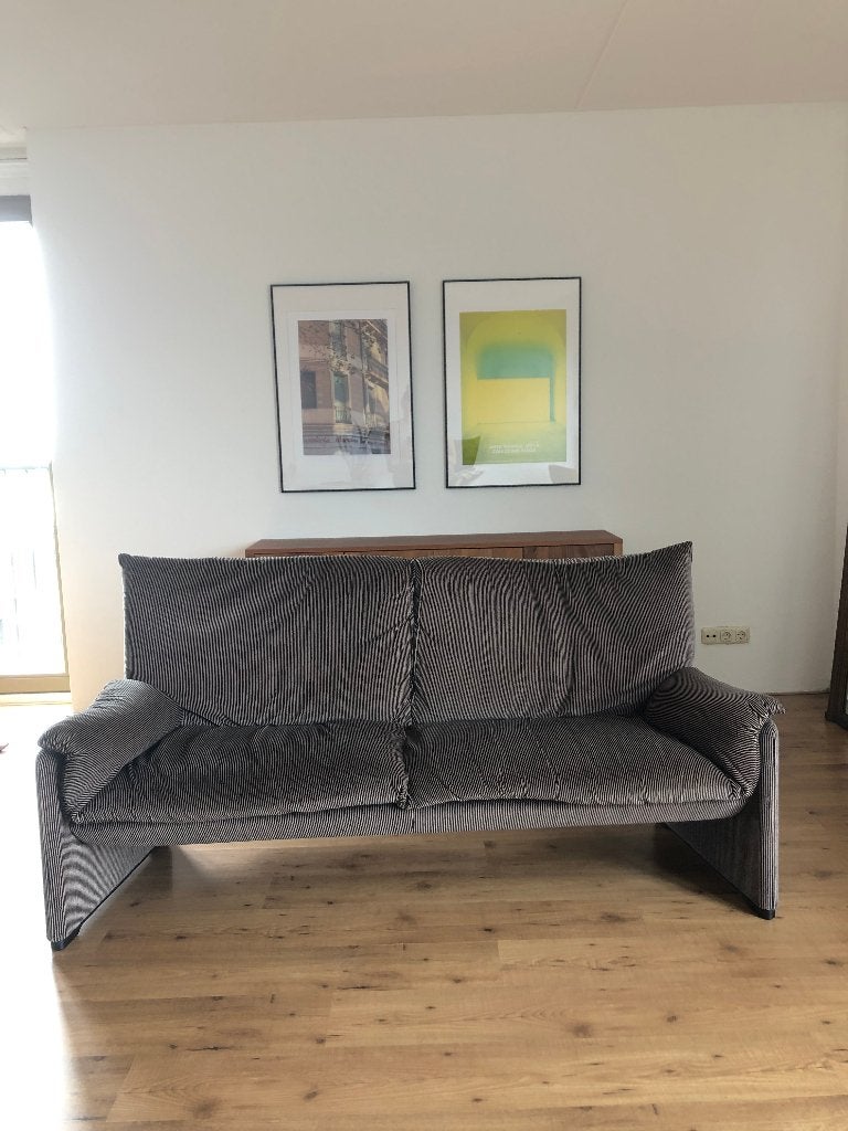 Cassina Palmaria 709 – Vico Magistretti – designer bank, Gebruikt, 150 tot 200 cm, Tweepersoons, 75 tot 100 cm