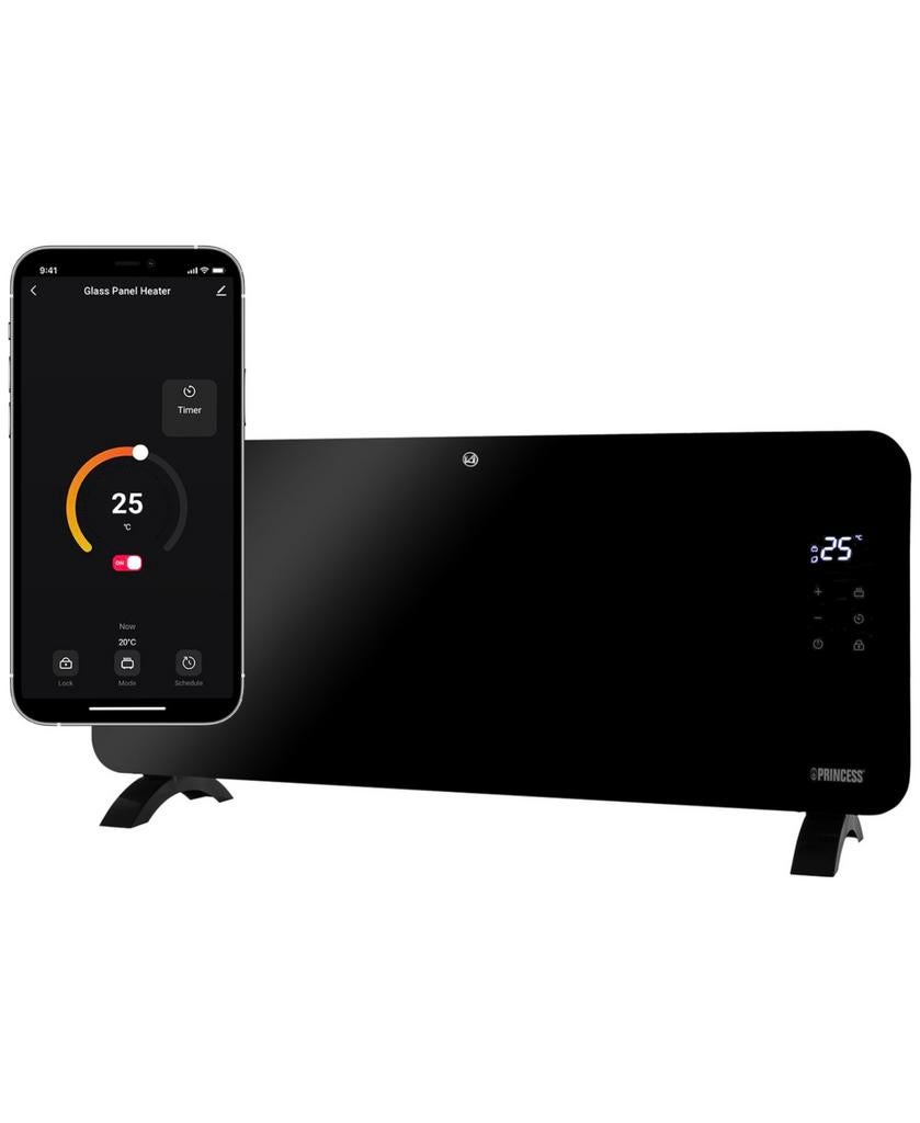 Princess panel glass heater, Doe-het-zelf en Verbouw, Verwarming en Radiatoren, Ophalen, 30 tot 80 cm, 60 tot 150 cm, 800 watt of meer