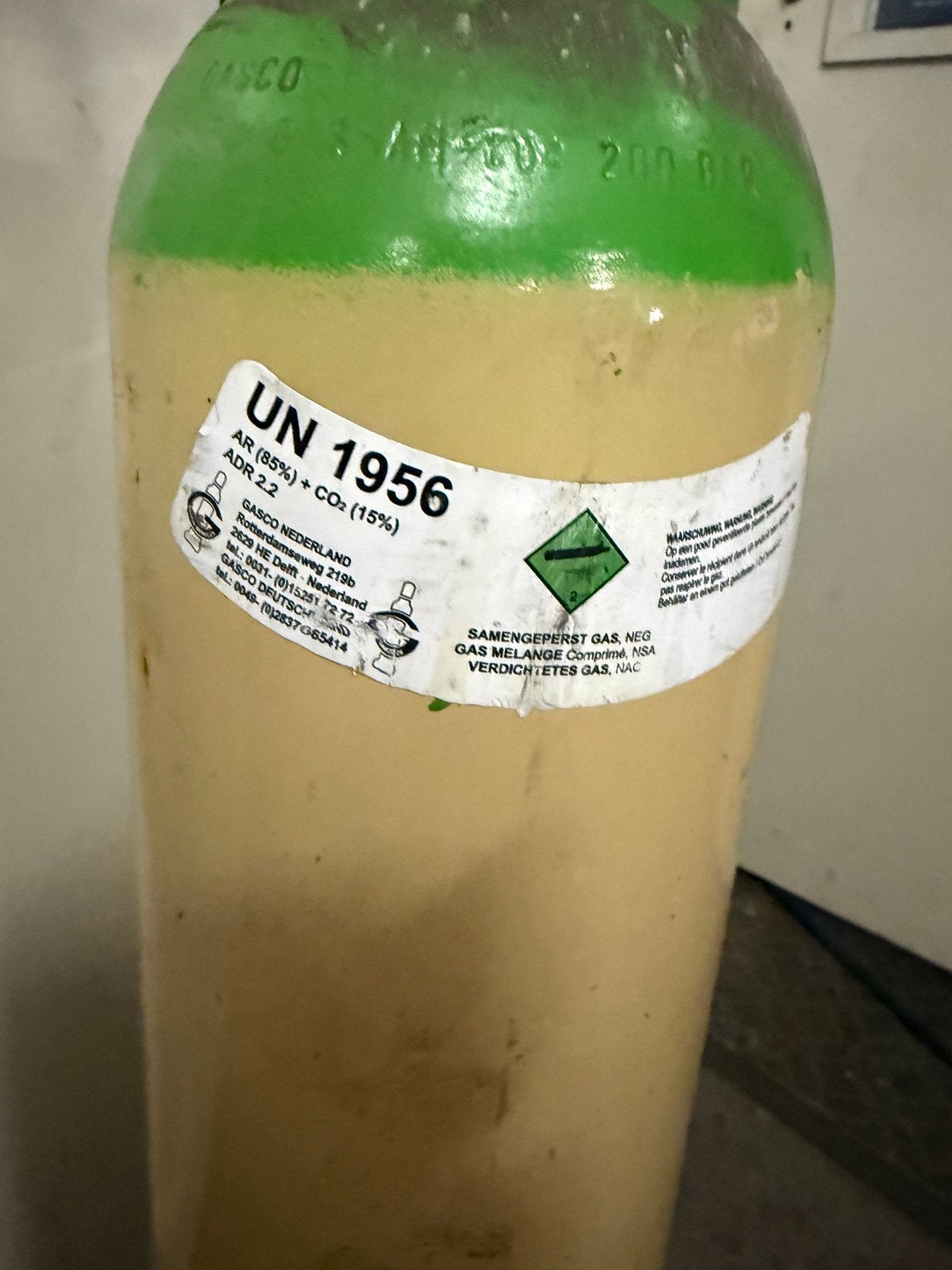 Gasco lasapparaat fles leeg 10 liter argon, Ophalen of Verzenden, Gebruikt, Overige typen