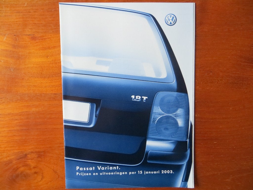 Volkswagen Passat Variant Prijzen en uitvoeringen (jan 2003), Boeken, Auto's | Folders en Tijdschriften, Ophalen of Verzenden