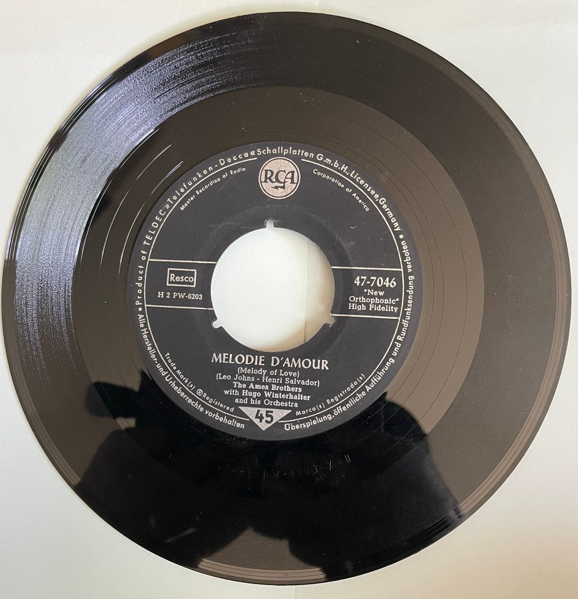 The Ames Brothers - Melodie D'Amour / So Little Time (Single, Gebruikt, Voor 1960, 7 inch, Single
