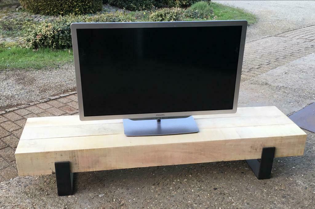 Betaalbare robuuste eiken tv meubel, Ophalen, Eikenhout, Nieuw, Industrieel