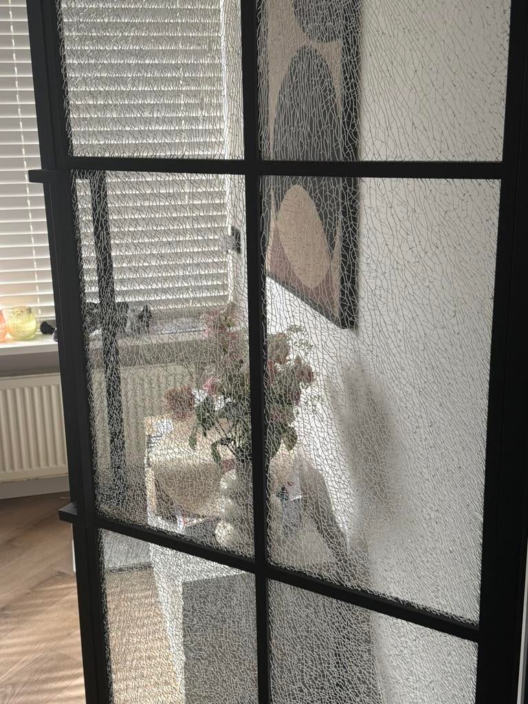 Stalen deur met kapotte ramen, Ophalen of Verzenden, Zo goed als nieuw, 50 tot 100 cm, Minder dan 100 cm