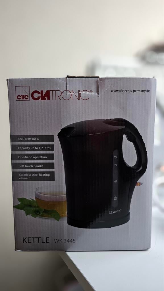 Nieuwe Clatronic Waterkoker WK 3445, 1 tot 2 liter, Ophalen of Verzenden, Nieuw, Rvs