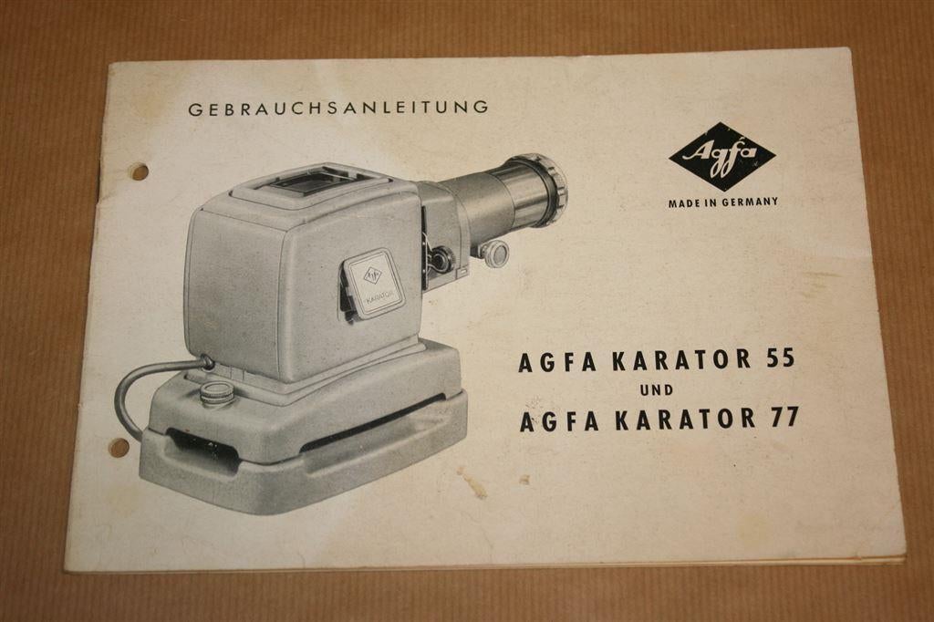 Zeldzame gebruiksaanwijzing Agfa Karator 55 / 77 - 1960, Ophalen of Verzenden, 1940 tot 1960, Overige typen