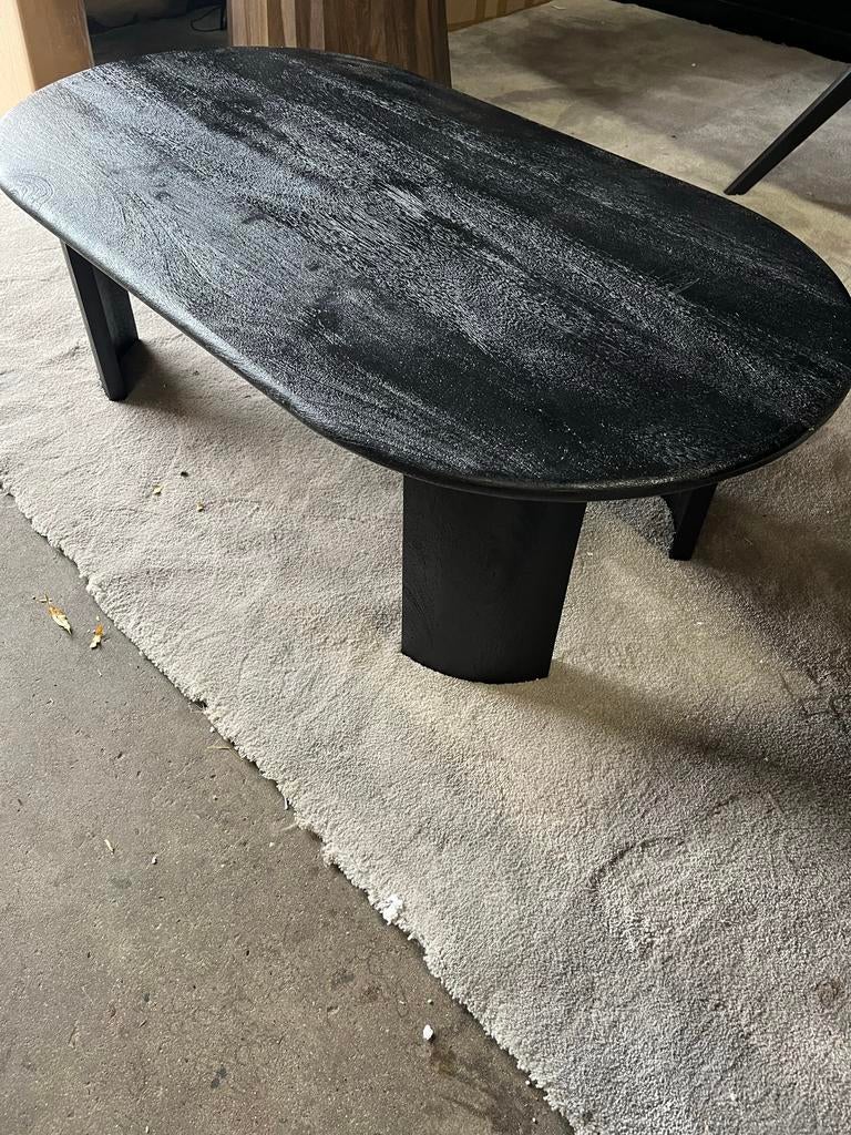 Salontafel Mangohout Zwart Ovaal 120cm, 100 tot 150 cm, Info@savoireinterior.com, Nieuw, Kerkstraat 135a