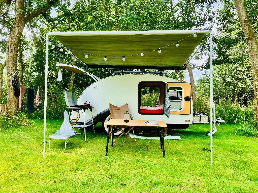 Teardrop classic kleine caravan compleet: ready to go!, Caravans en Kamperen, Caravans, Luifel, Vast bed, Tot en met 2, Particulier