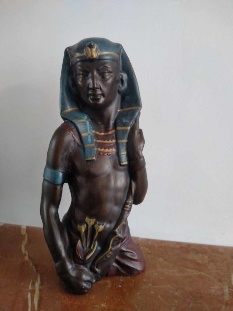 Egyptisch farao beeld van keramiek - 38cm, Antiek en Kunst, Curiosa en Brocante, Ophalen of Verzenden