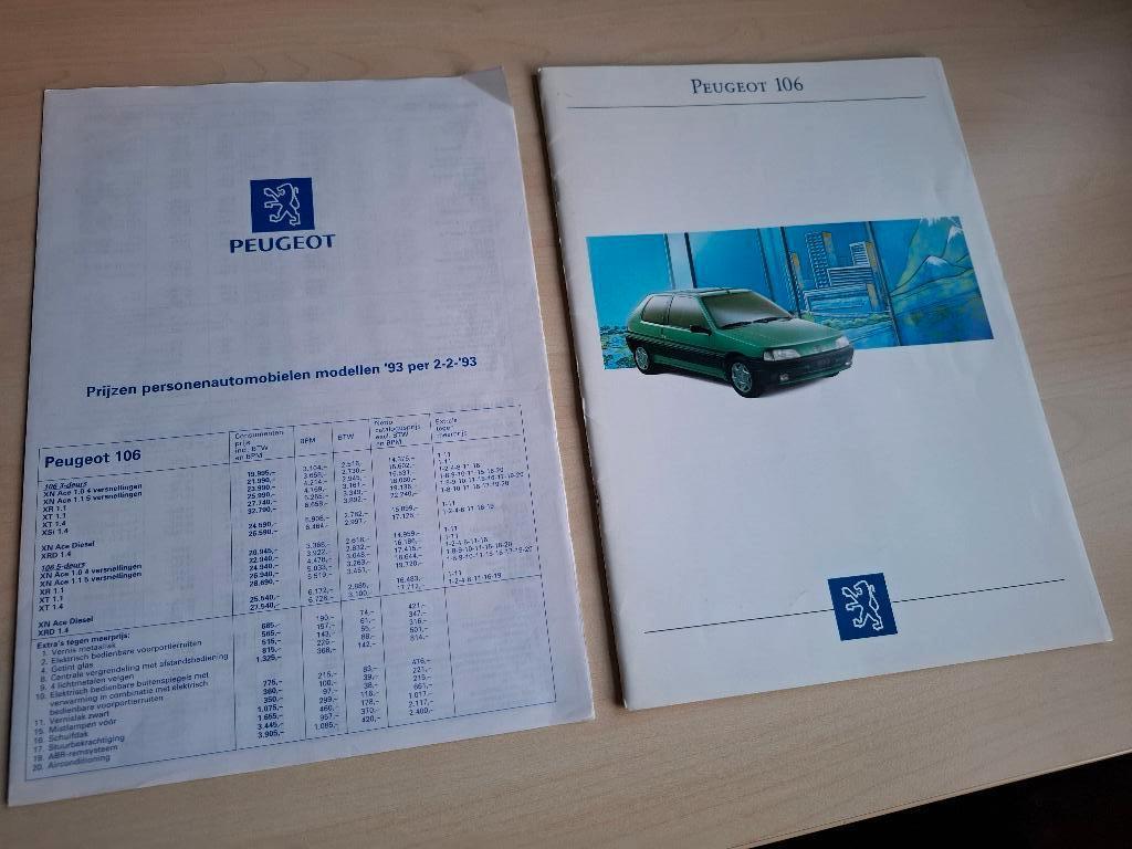 1993 Brochure PEUGEOT 106 Nederlands, Onbekend, Ophalen of Verzenden, Zo goed als nieuw, Peugeot
