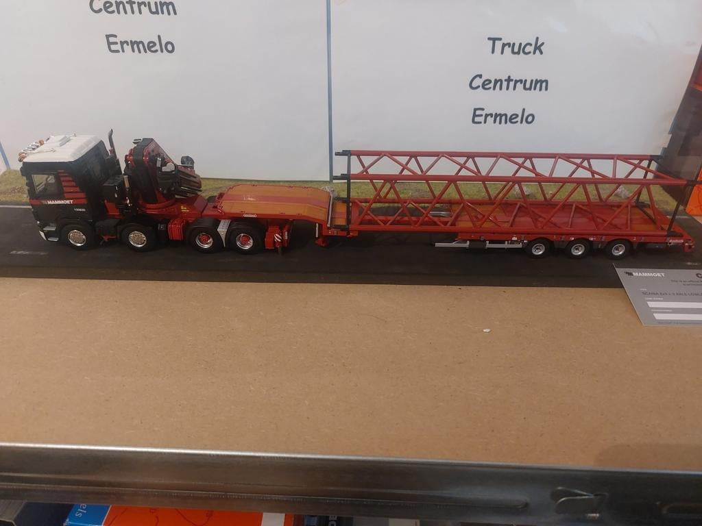 Mammoet Scania 8x4 +3 axle lowloader +boom part ptc, Hobby en Vrije tijd, Modelauto's | 1:50, Ophalen of Verzenden, Nieuw, Bus of Vrachtwagen