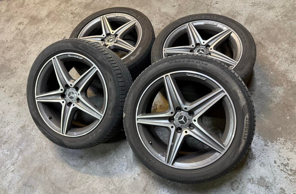 ✅ 18 inch Mercedes E klasse AMG Stellar velgen 5x112 W213 GT, 18 inch, Gebruikt, Banden en Velgen, Ophalen of Verzenden