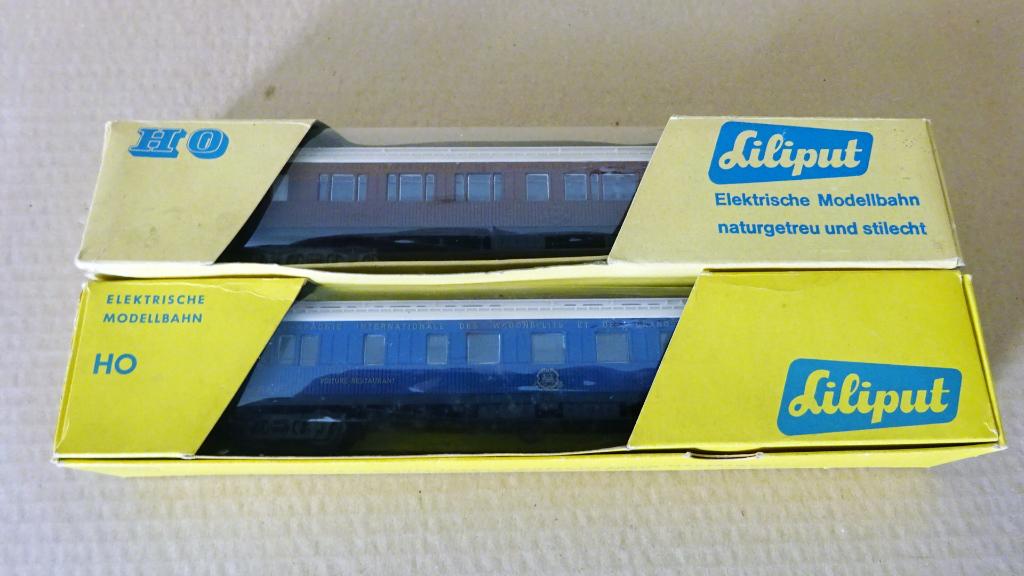 Liliput 265 CIWL slaaprijtuig + 261 CIWL restaurant rijtuig, Overige merken, Gelijkstroom of Wisselstroom, Wagon, Ophalen of Verzenden