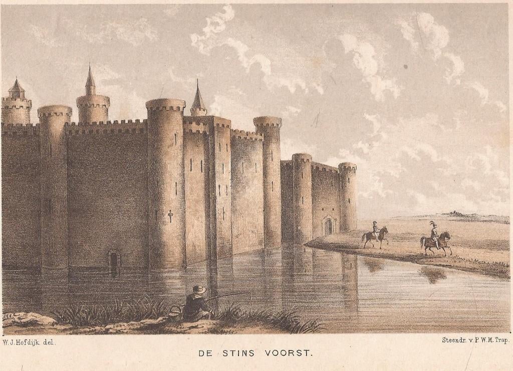 De Stins Voorst ( bij Zwolle) Litho 1883, Ophalen of Verzenden