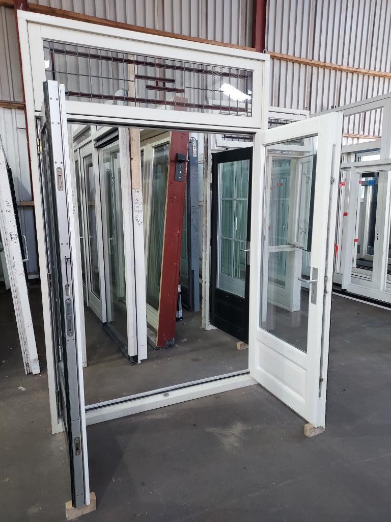 Hardhout Tuindeurkozijn Hr++glaslood bezorgenfactuurmogelijk, Deurkozijn, Ophalen of Verzenden, Zo goed als nieuw, 150 tot 225 cm