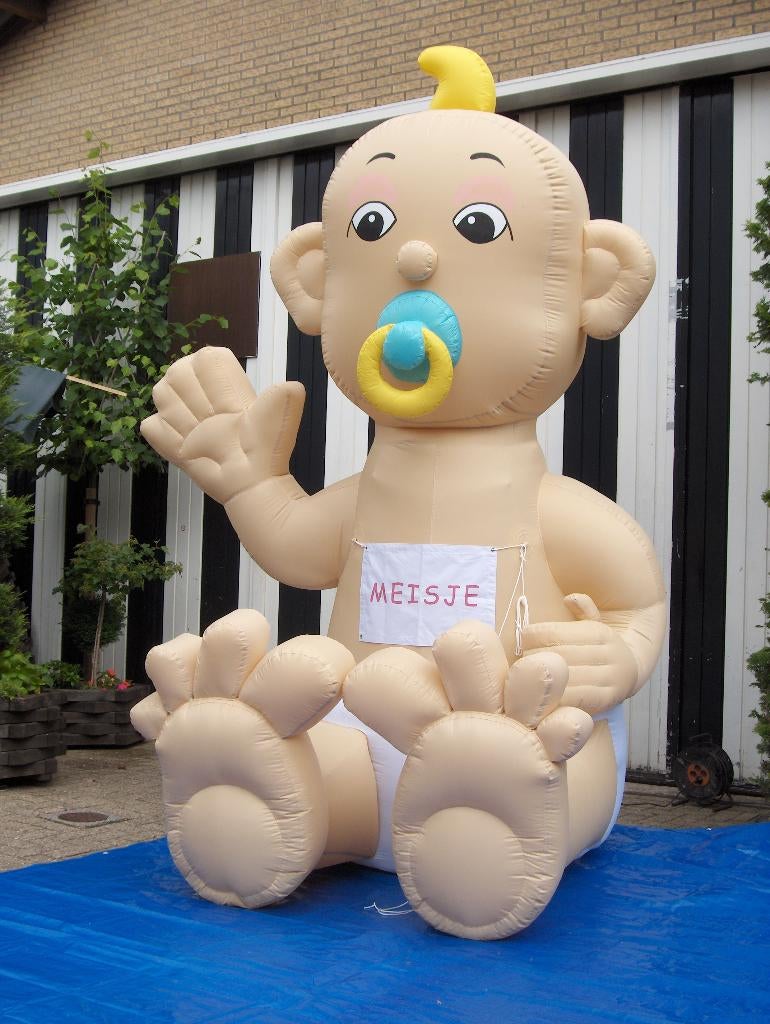 Een baby geboren? Plaats een opblaasbare geboortebaby!, Ophalen of Verzenden, Zo goed als nieuw, Geboorte of Huwelijk