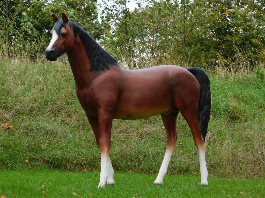 Beeld Paard XXL - 190 x 220 cm - Polystone, Ophalen of Verzenden, Nieuw, Dier
