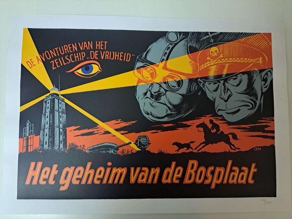 Poster van Het geheim van de bosplaat., Boeken, Eén stripboek, Ophalen of Verzenden