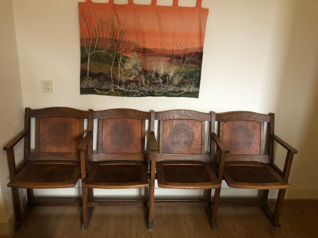 Antieke kerkstoelen -set van 4, Antiek en Kunst, Ophalen