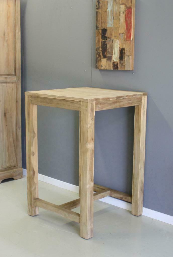 Bartafel van teakhout 70x70cm voordelig bij Indoteak, Ophalen, 50 tot 100 cm, Nieuw, 50 tot 100 cm