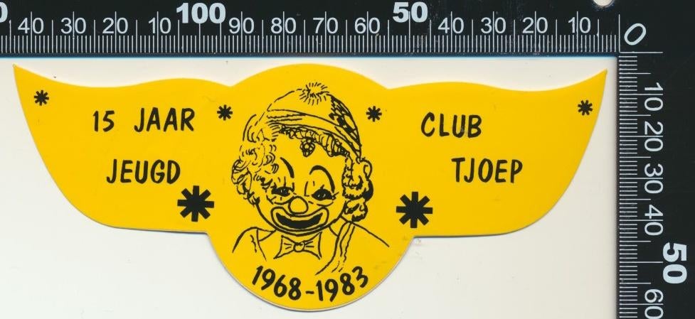 Sticker: Jeugd Club Tjoep - 15 Jaar (3), Ophalen of Verzenden, Zo goed als nieuw, Bedrijf of Vereniging