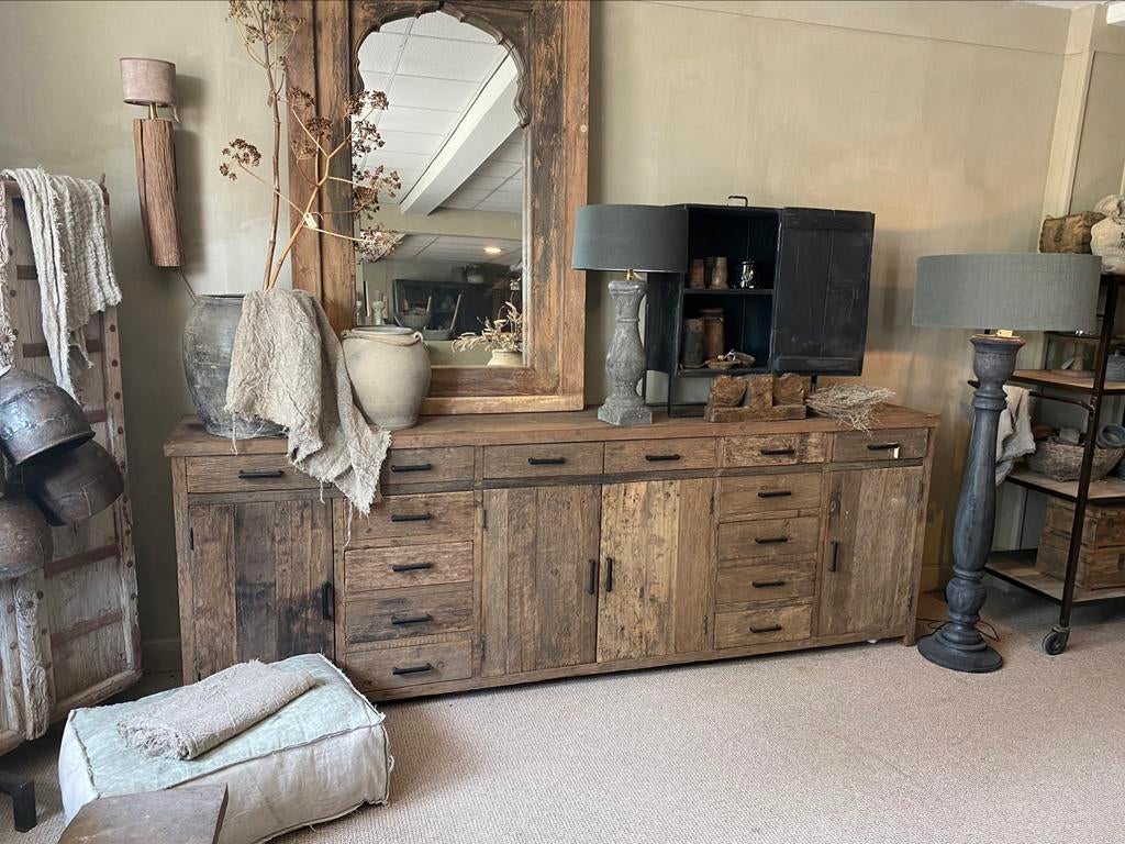 Landelijke Sidetable dressoir kast wandmeubel wijntafel mand, Ophalen of Verzenden