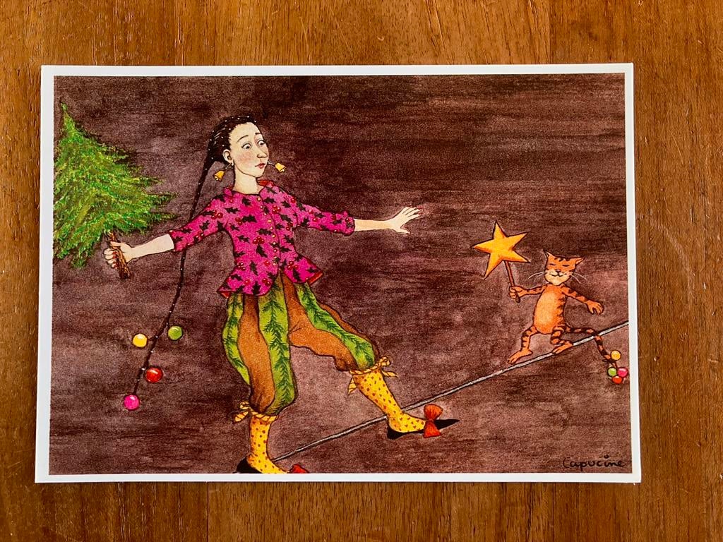 Kerstcircus - Capucine Mazille 1999, Verzamelen, Ansichtkaarten | Themakaarten, Ongelopen, 1980 tot heden, Overige thema's, Ophalen of Verzenden