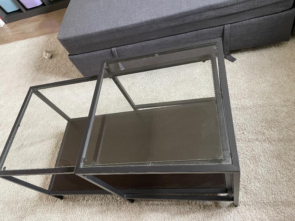 Glazen tafel VITTSJO IKEA te koop, Ophalen, 50 tot 100 cm, Zo goed als nieuw, Minder dan 50 cm