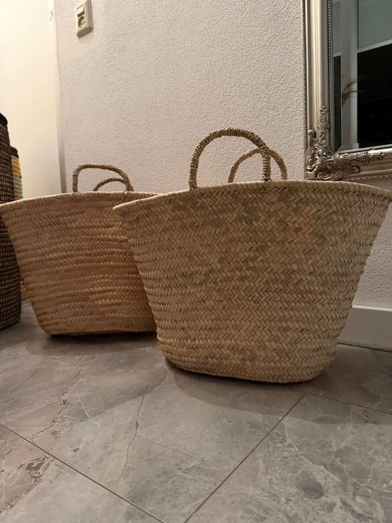 Rieten draagtas, Huis en Inrichting, Ophalen of Verzenden, Zo goed als nieuw, Rond, Riet