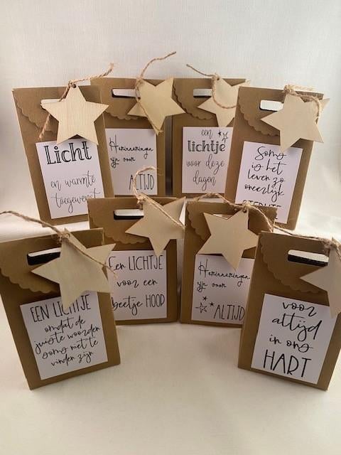 rouwen / herinneren rouw cadeautje set met waxines, Ophalen of Verzenden, Nieuw, Overige materialen, Minder dan 25 cm