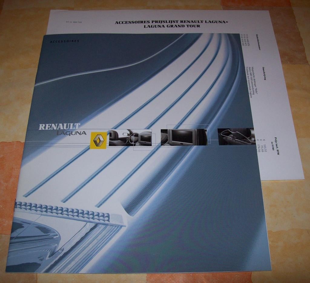 brochure Renault Laguna accessoires  2003, Ophalen of Verzenden, Nieuw, Renault