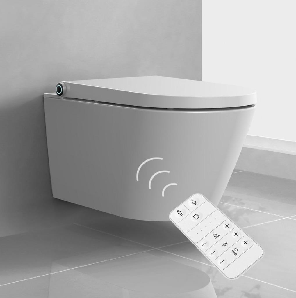 Douche WC Wandcloset met Elektronisch Bidet, WC + sproeier, Steen, Info@dealplein.nl, Toilet, Veenderveld 32