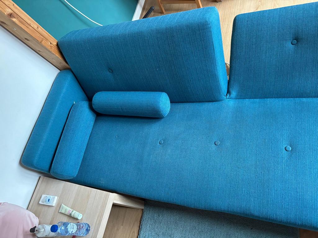 Teal Slaapbank te koop, Ophalen, Blauw, Tweepersoons, Zo goed als nieuw