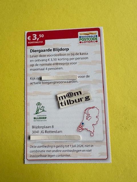 Diergaarde Blijdorp €3,50 korting p.p., Drie personen of meer, Ticket of Toegangskaart