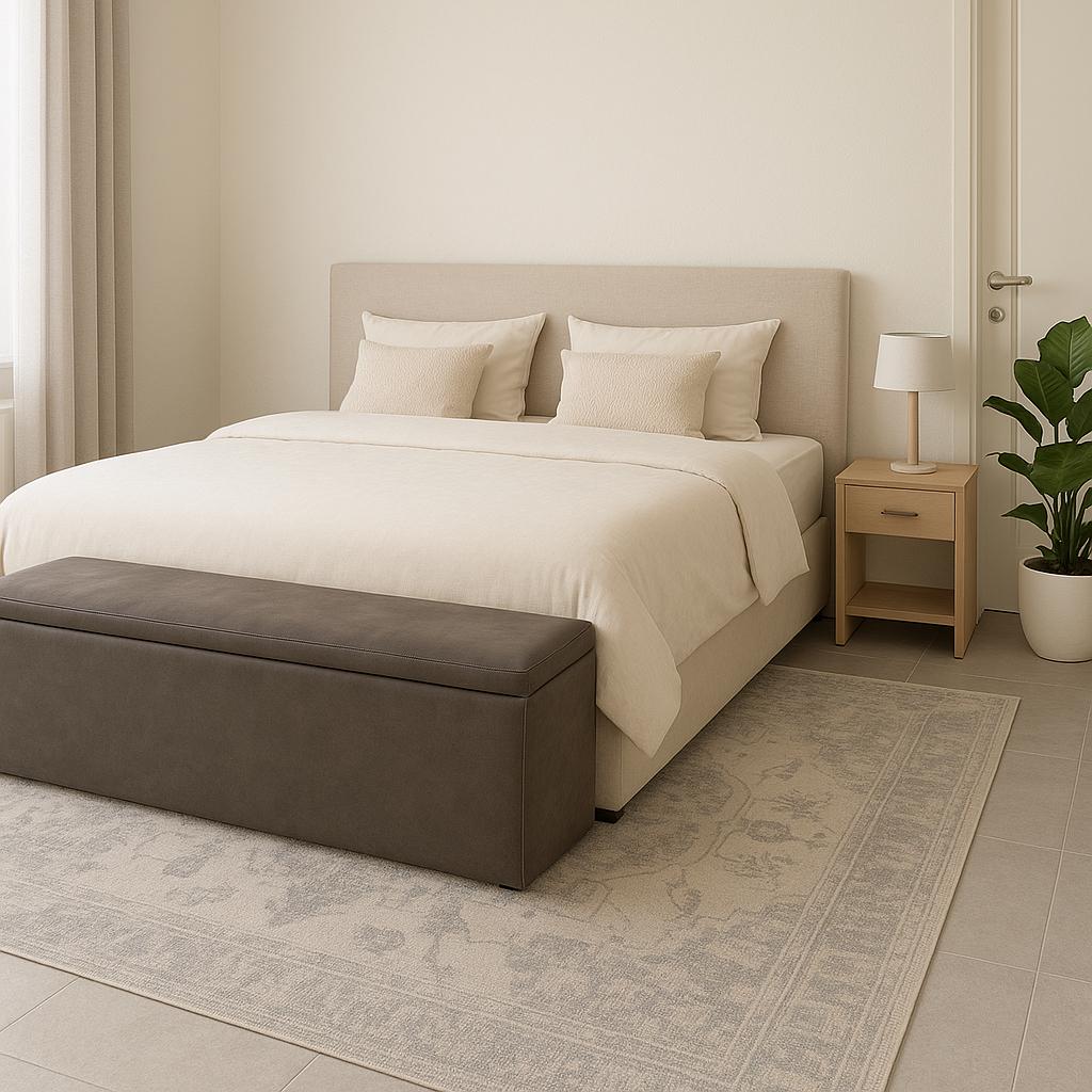 Boxspring opbergbox Antraciet 180cm Direct/Leverbaar E-7160, Ophalen, #Opbergbox#Zitbankje#Boxspring#Slaapkamer, 190 cm of minder