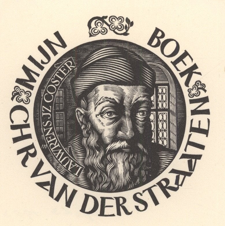 0146 Ex Libris Nederland : Maarten de Jong, 1953, Antiek en Kunst, Verzenden, Ex libris