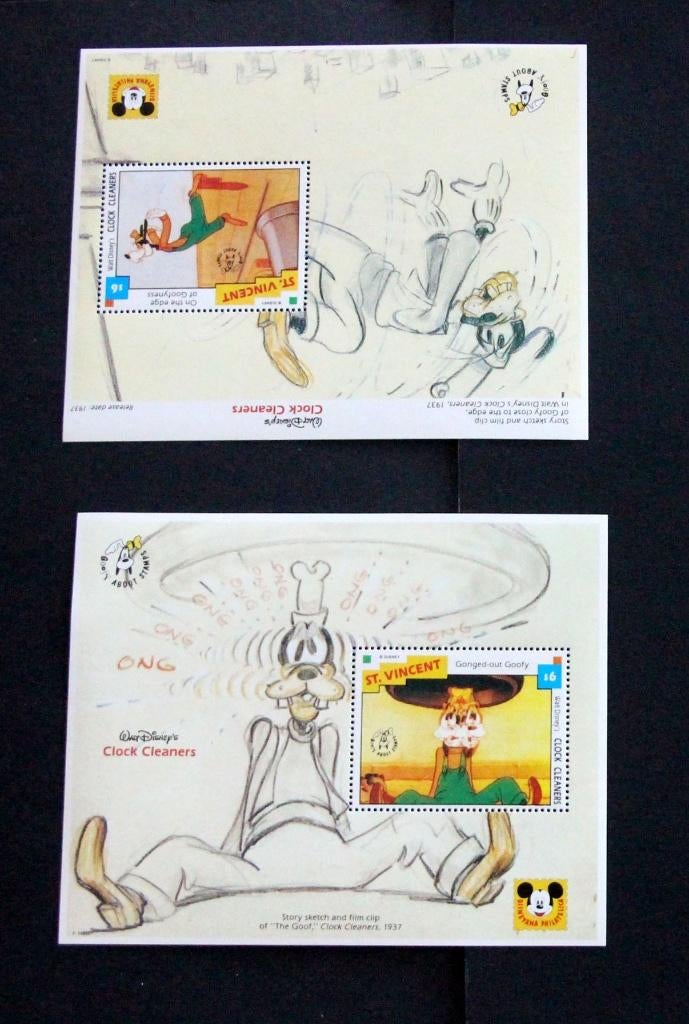 St Vincent Goofy Clock cleaner Walt Disney Mickey Donald MNH, Verzenden, Postfris, Midden-Amerika
