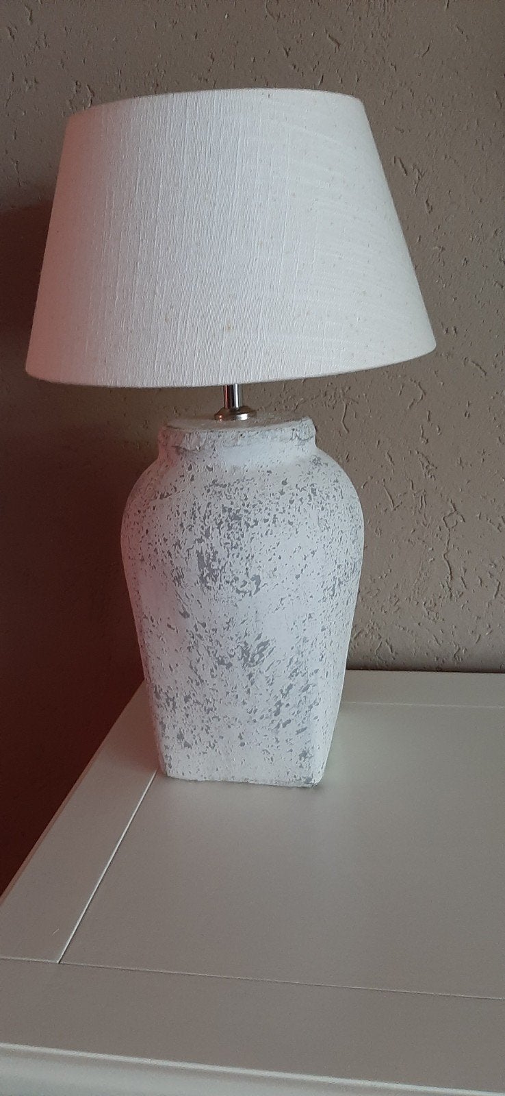 Twee schemerlampen op vaasvoet - 35cm en 29cm hoog, Met schakelaar, Ophalen of Verzenden, Gebruikt