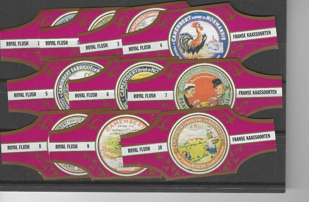 reeks 699   kaas soorten   1-10 sigarenbanden, Ophalen of Verzenden, Zo goed als nieuw, Sigarenbandjes