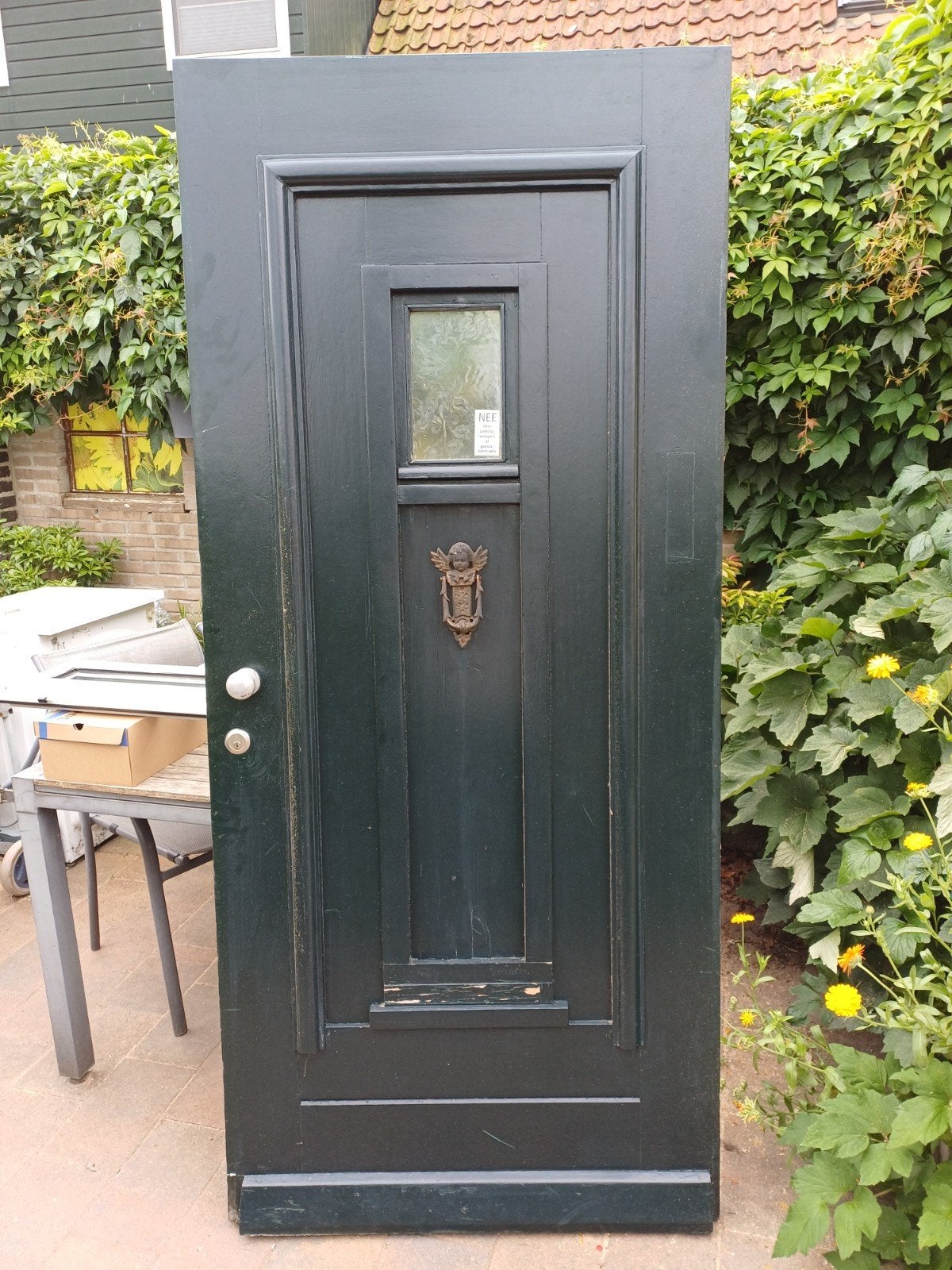 Hardhouten voordeur, Ophalen, Gebruikt, Buitendeur, 200 tot 215 cm