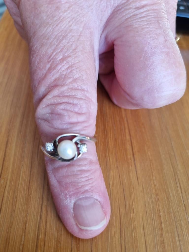 835 zilveren ring 18 mm, 18 tot 19, Ophalen of Verzenden, Dame, Zilver