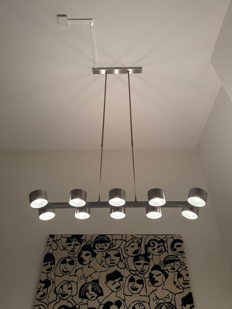 Hanglamp Maretti lightning design geborsteld staal., Ophalen, Zo goed als nieuw
