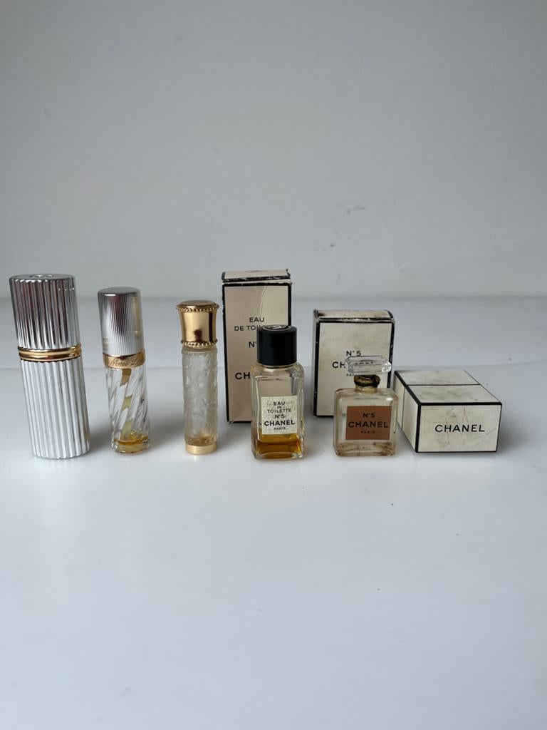 Chanel no 5 , Dior , Rochas  vintage miniaturen parfum, Ophalen of Verzenden, Gebruikt, Miniatuur