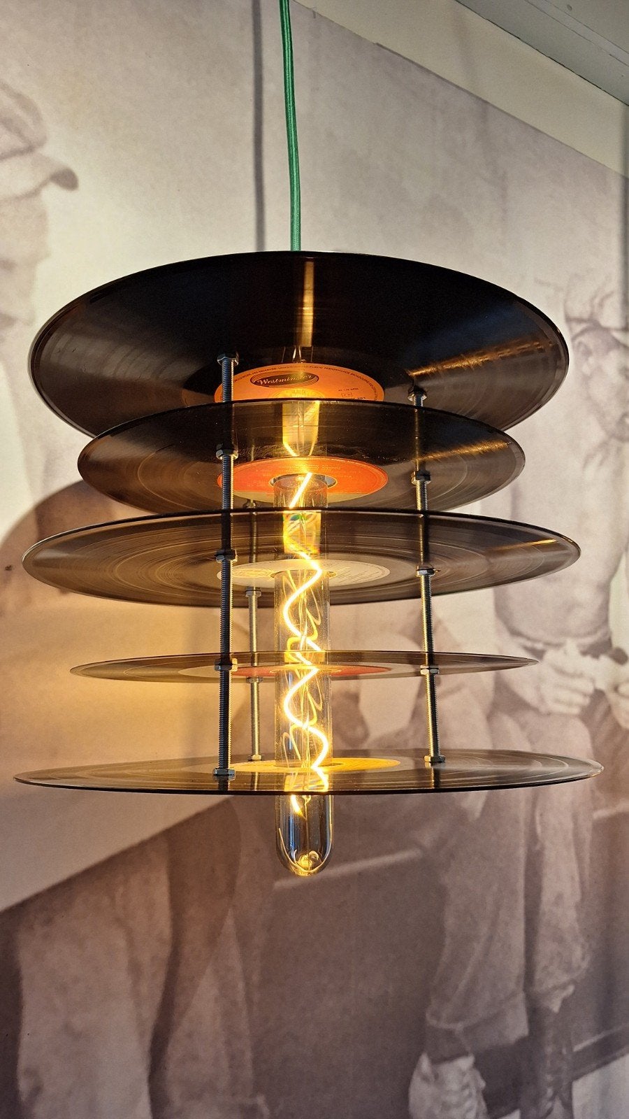 Hanglamp LP's / vinyl, Ophalen, E27 (groot)