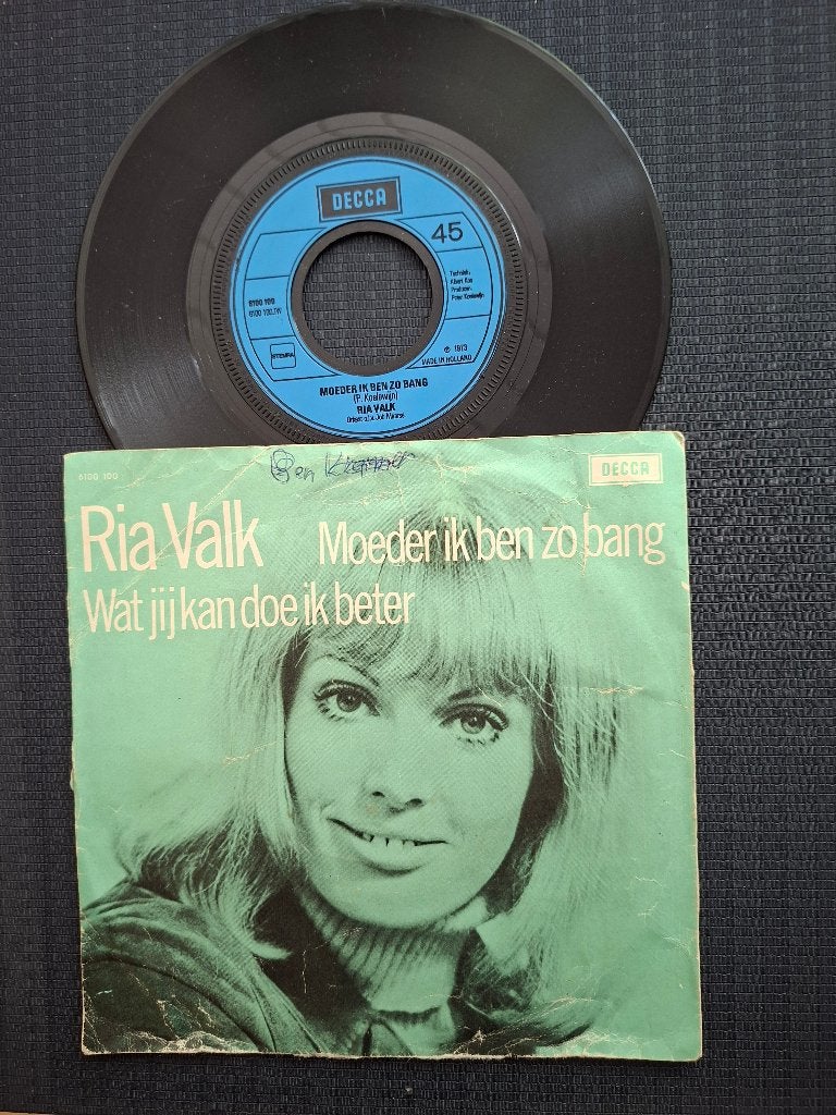 Ria Valk - Moeder ik ben zo bang, Ophalen of Verzenden, Gebruikt, 7 inch, Levenslied of Smartlap