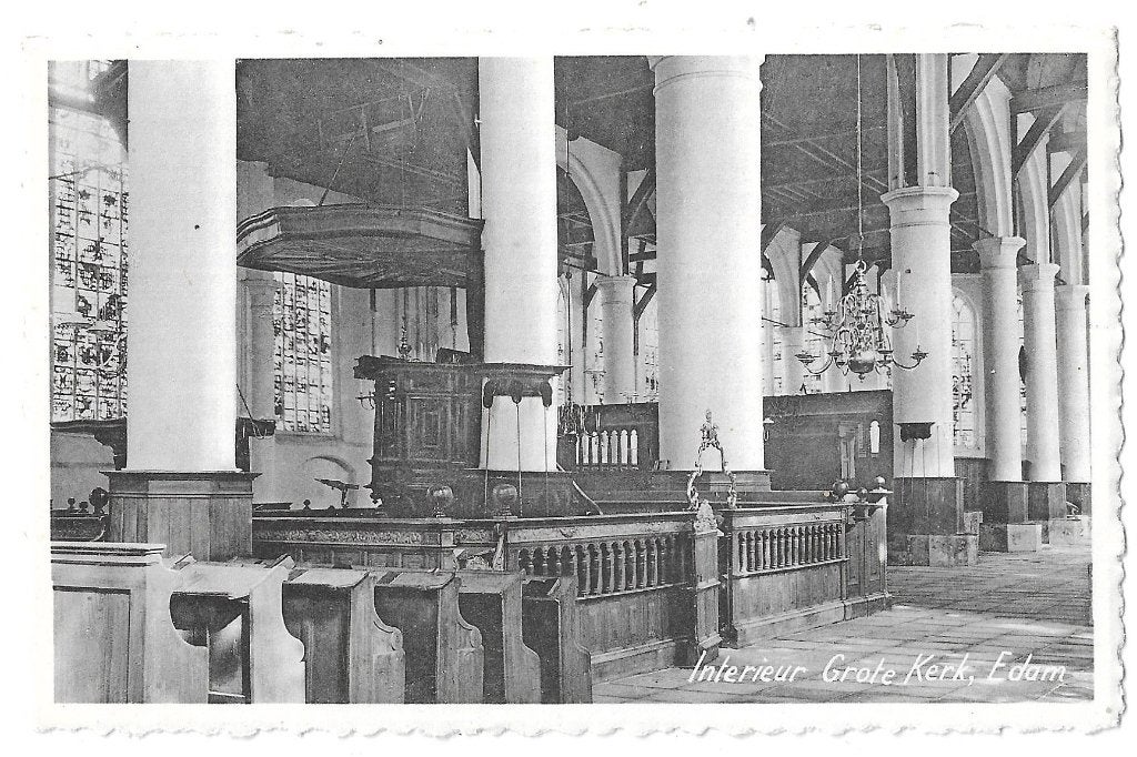 AK Edam - Interieur Grote Kerk, Verzenden, 1940 tot 1960, Ongelopen, Noord-Holland