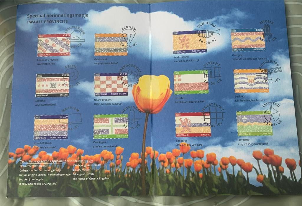 Speciale herinneringsmap Twaalf Provincies 2002, Postzegels en Munten, Postzegels | Nederland, Ophalen of Verzenden, Na 1940, Postfris
