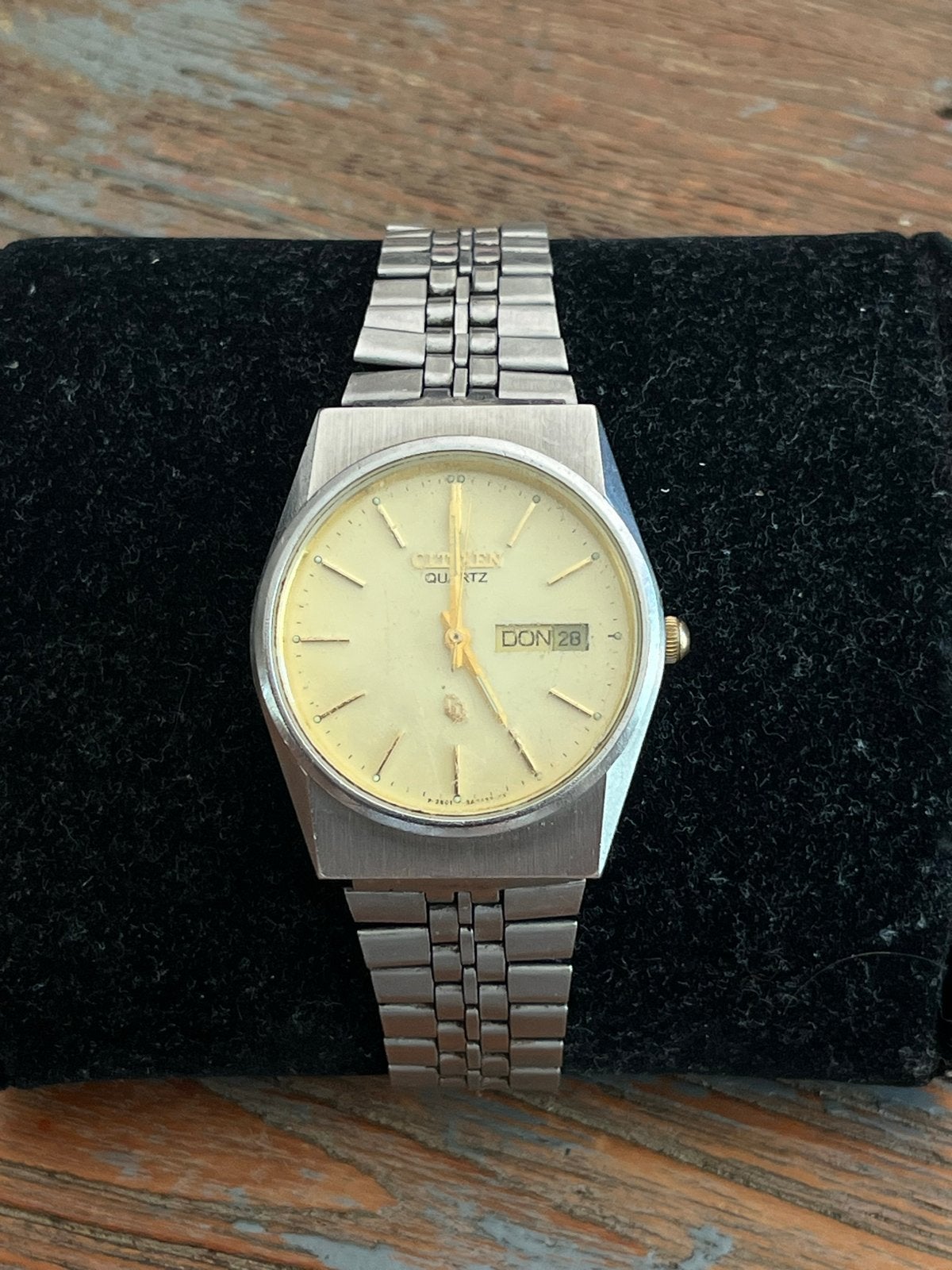 Vintage Citizen Quartz Polshorloge - Staal, Staal, Gebruikt, Staal, Ophalen of Verzenden