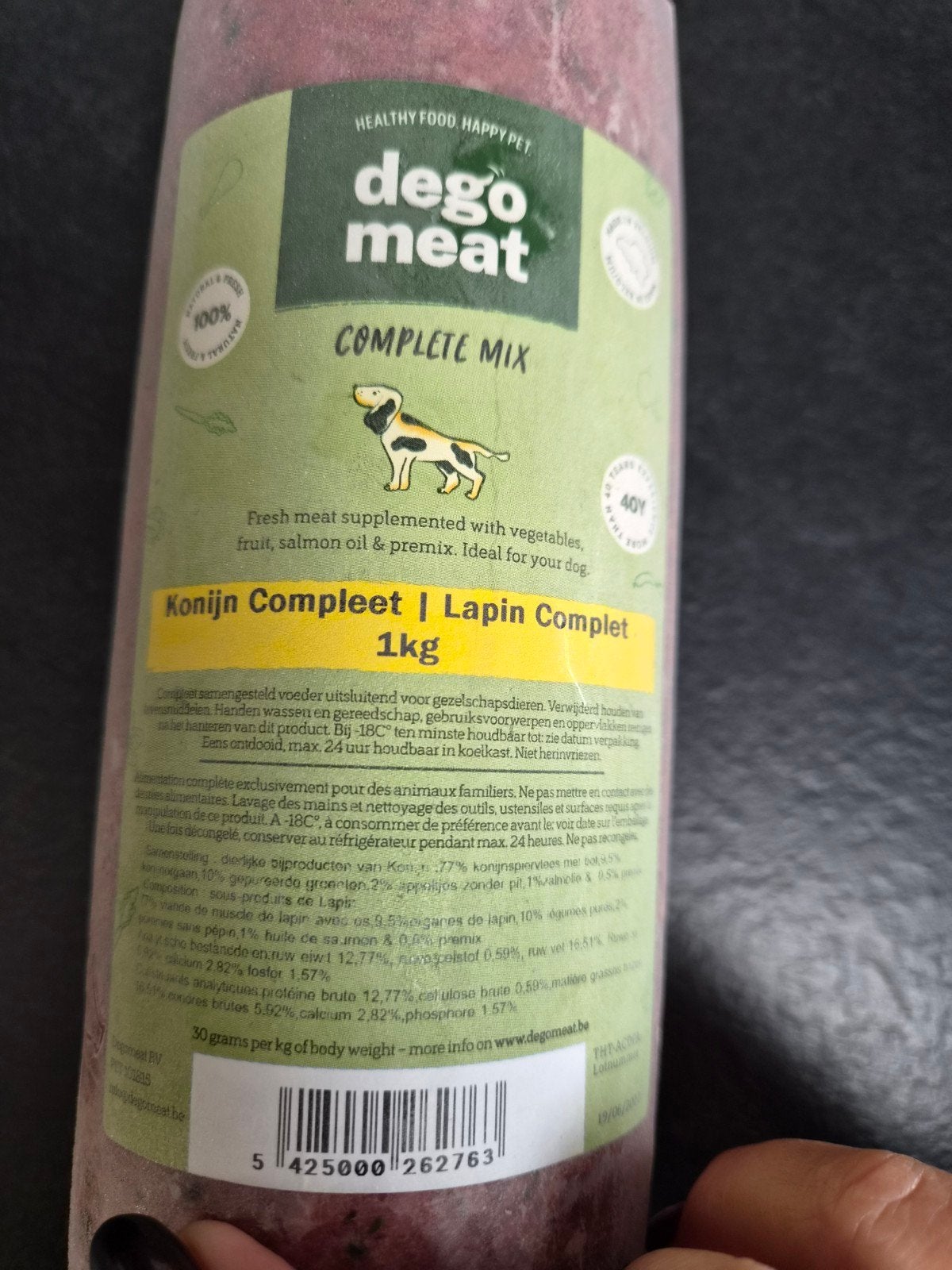 Degomeat kvv hondenvoer 1 kg, Ophalen, Hond