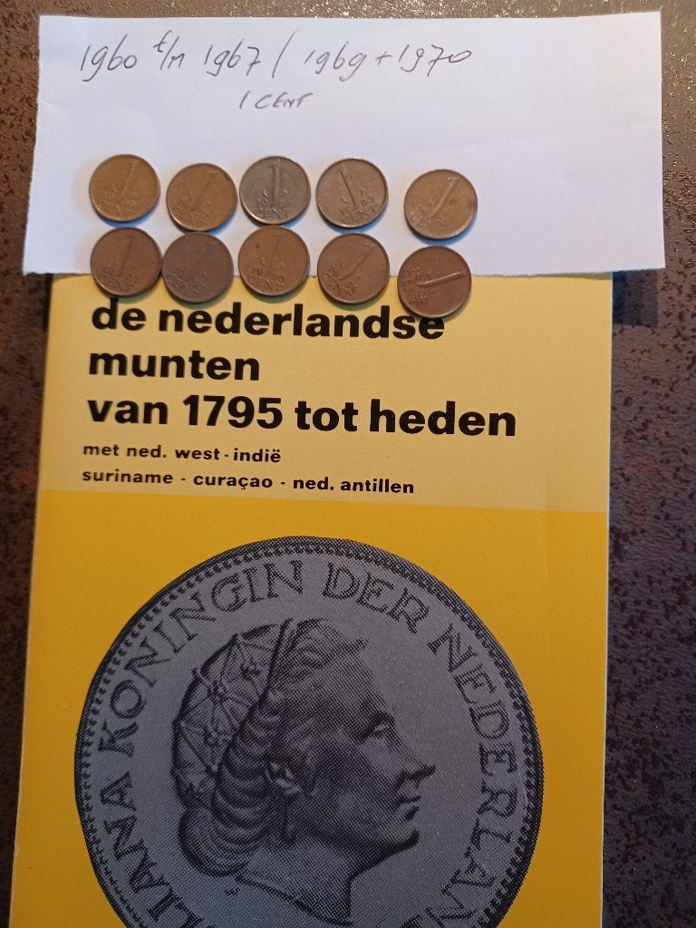 Munten Cat. met 10x 1 cent incl. verzendkosten, Ophalen of Verzenden, Koningin Juliana, 10 cent, Losse munt